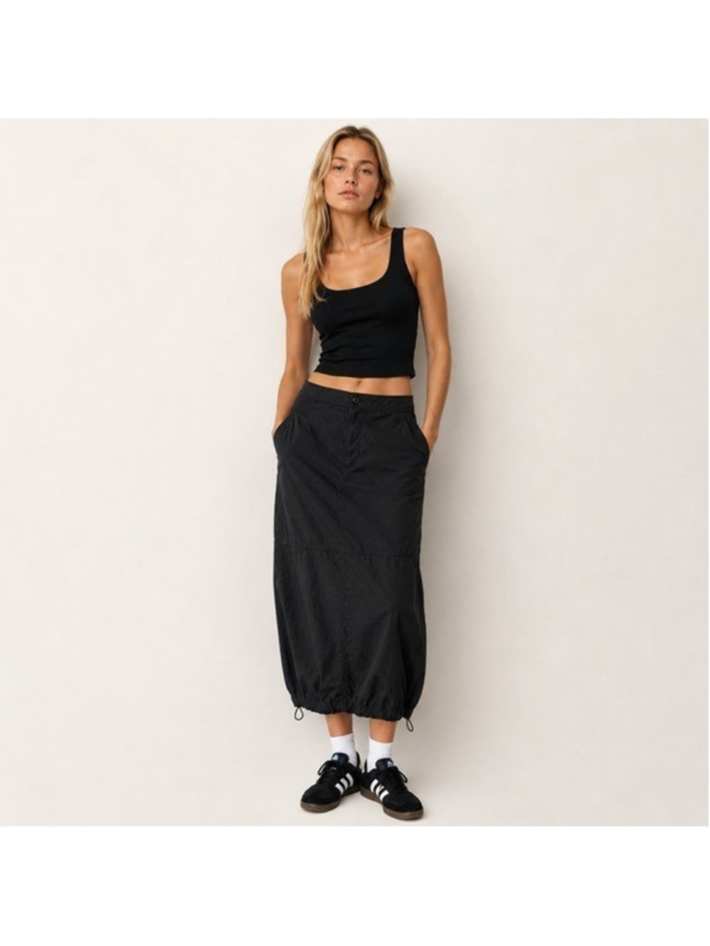 TNA Arsenal Parachute Maxi Skirt Black Sz 6